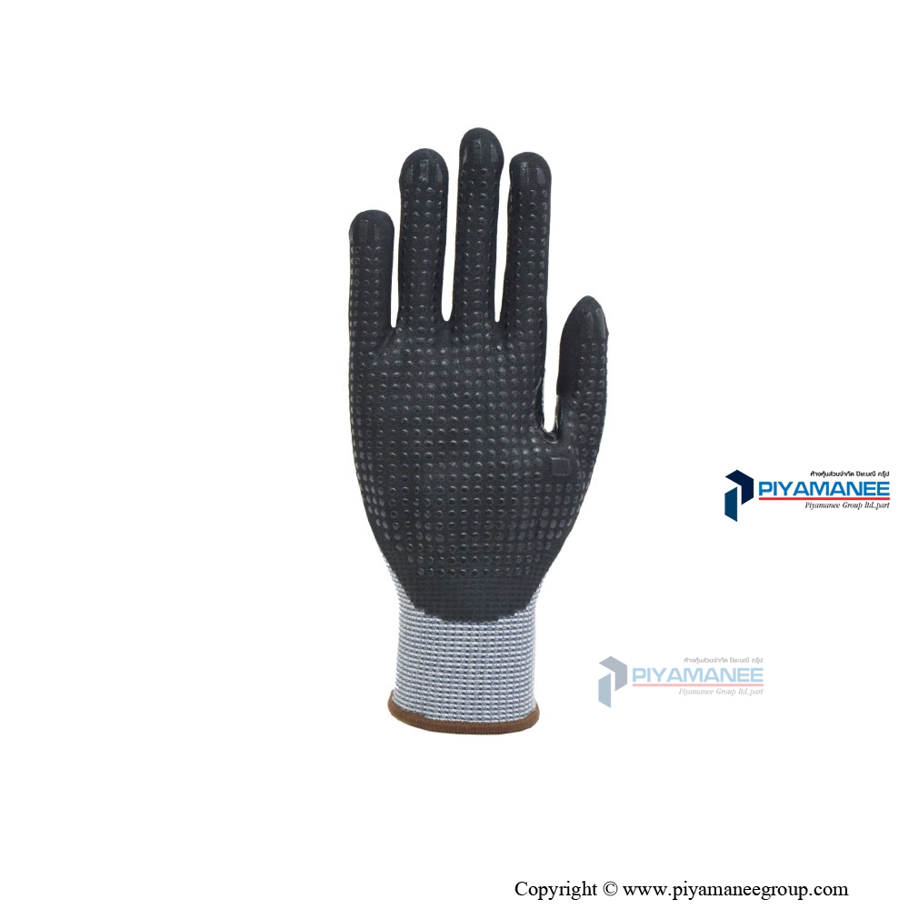 D06 [ND22-303S] #BESTSAFE ถุงมือผ้าเส้นใยกันบาด HPPE เคลือบยางไนไตร NITRILE DOT