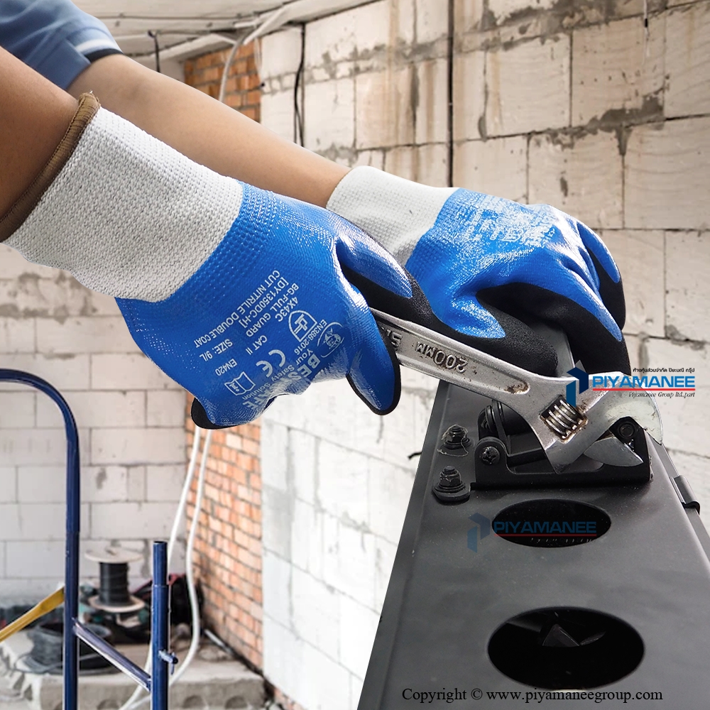 BESTSAFE BG-FULL GUARD [DY1359DC-H] ถุงมือผ้าเคลือบยางไนไตรเต็ม [Cut-5] Size : M