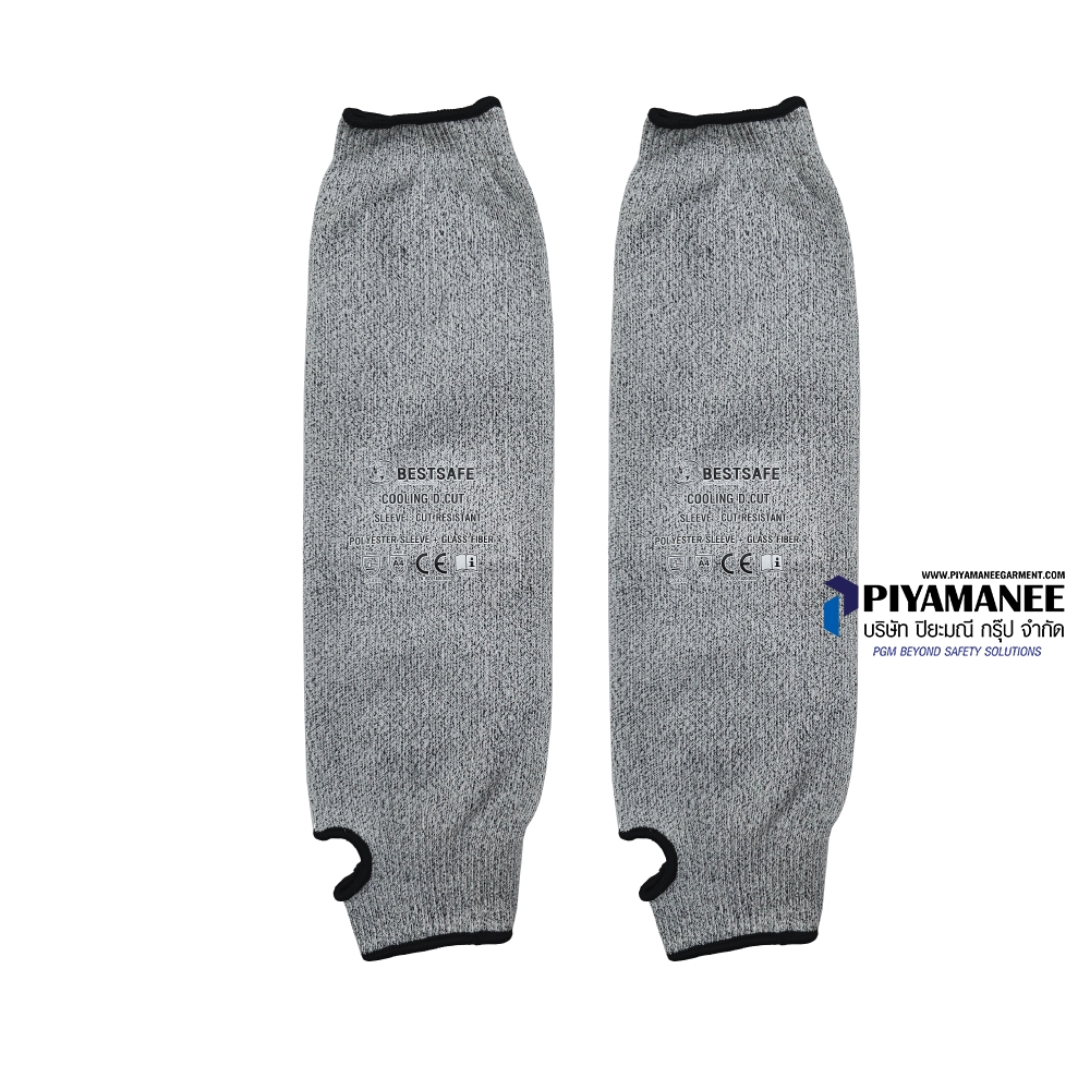 BESTSAFE - UHMWPE BFE # COOLING D-CUT 5 SL-04-18 นิ้ว ปลอกแขนกันบาดคล้องนิ้ว Size : L